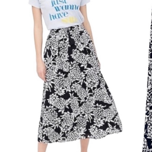 J. Crew navy pineapple skirt, S - Picture 5 of 8